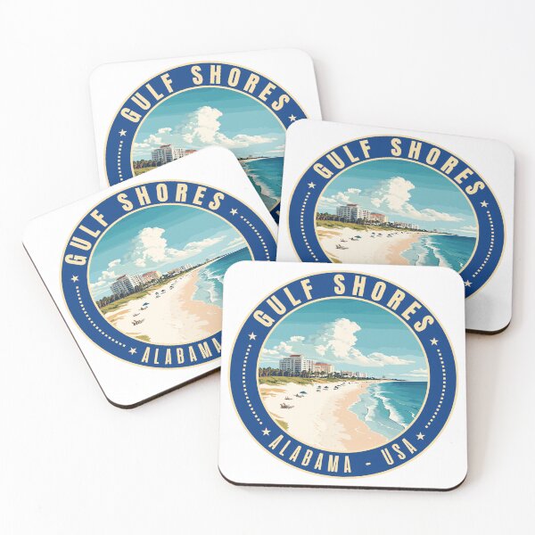 Item preview, Gulf Shores in Alabama USA Retro Travel Art Emblem designed and sold by MaateoDesign.