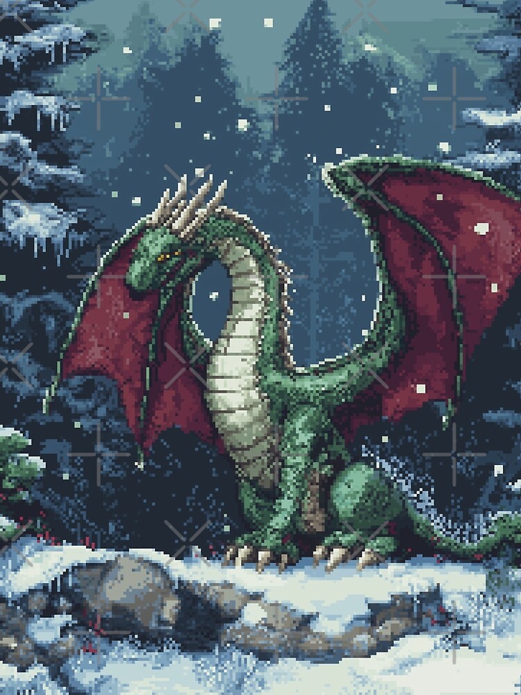 Thumbnail 3 of 3, Scarf, Dragon In 8bit designed and sold by Rtymer.