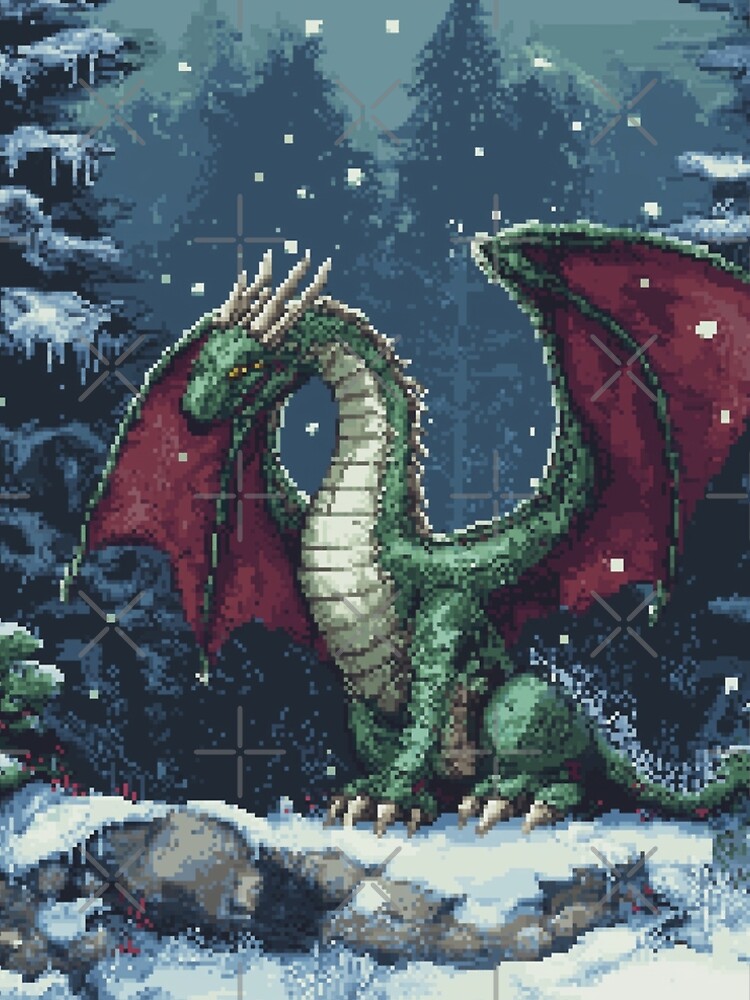 Thumbnail 5 of 5, A-Line Dress, Dragon In 8bit designed and sold by Rtymer.