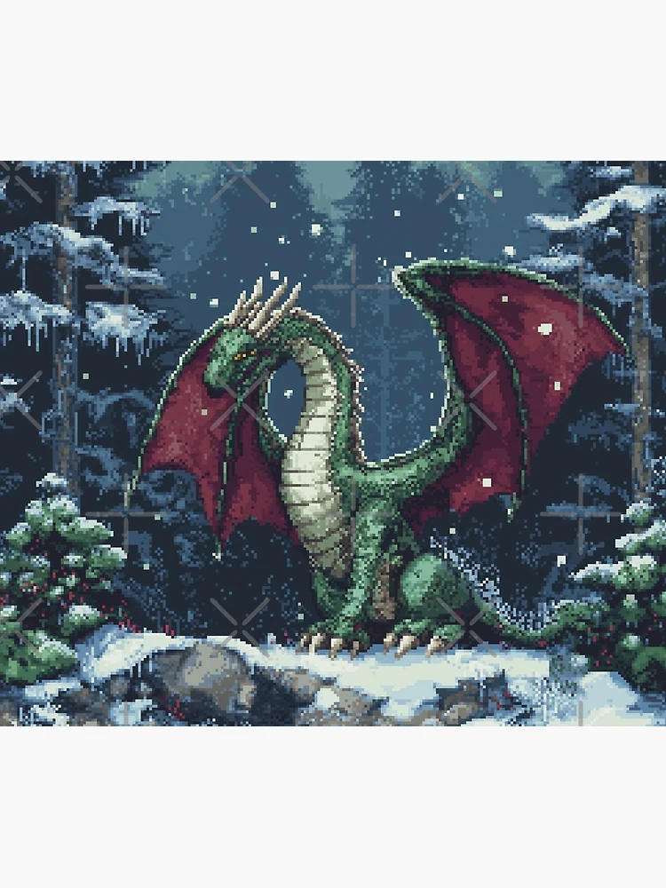 Thumbnail 6 of 6, Throw Blanket, Dragon In 8bit designed and sold by Rtymer.
