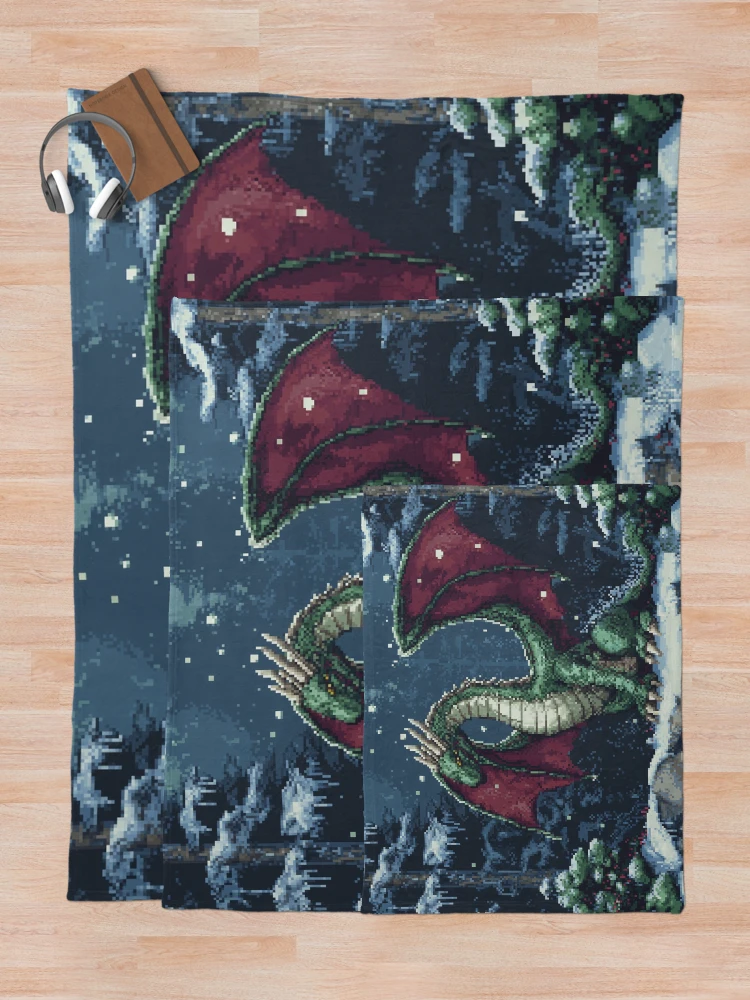 Thumbnail 5 of 6, Throw Blanket, Dragon In 8bit designed and sold by Rtymer.