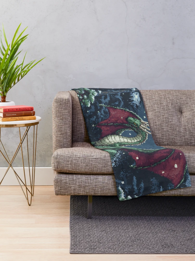 Thumbnail 2 of 6, Throw Blanket, Dragon In 8bit designed and sold by Rtymer.