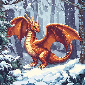 Artwork thumbnail, Dragon In 8bit by Rtymer
