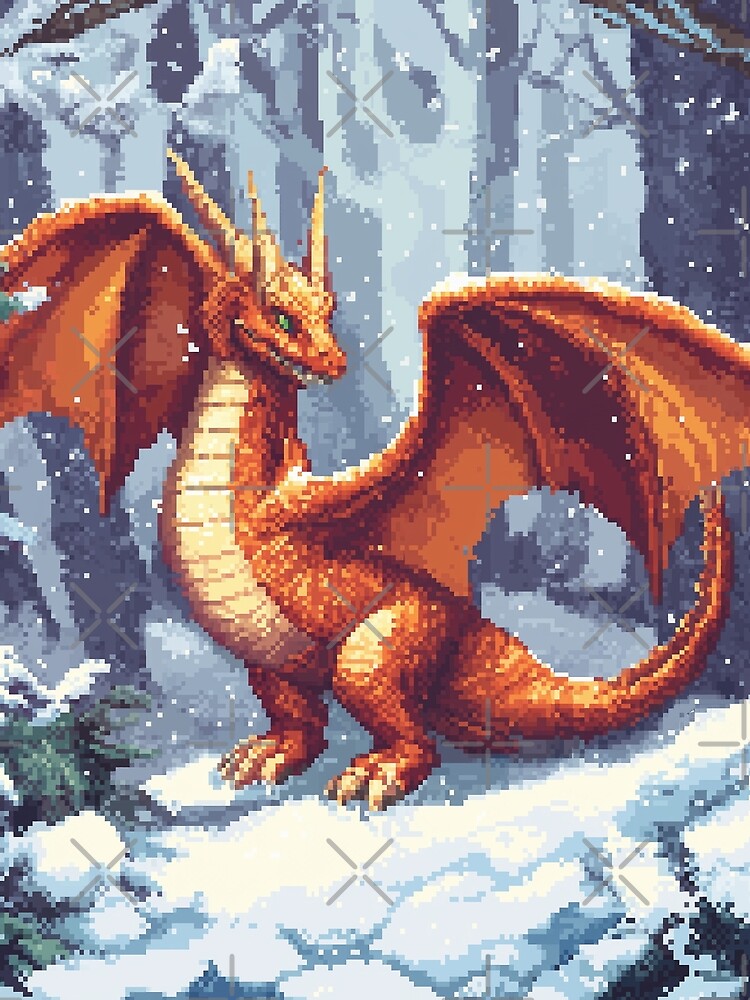 Thumbnail 3 of 3, Scarf, Dragon In 8bit designed and sold by Rtymer.
