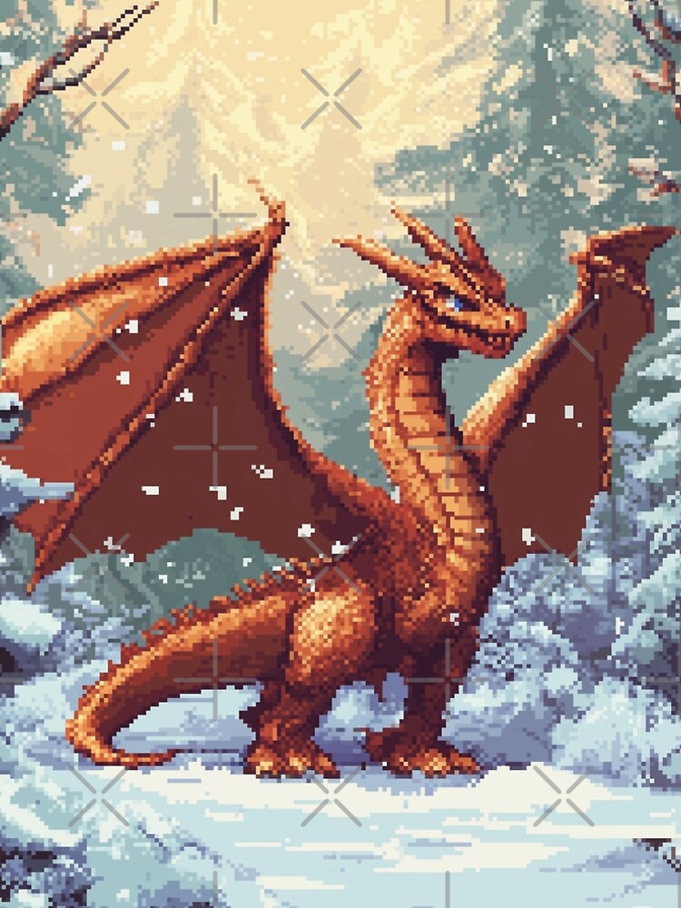 Thumbnail 5 of 5, A-Line Dress, Dragon In 8bit designed and sold by Rtymer.