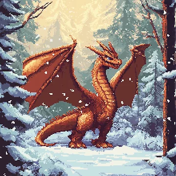 Artwork thumbnail, Dragon In 8bit by Rtymer