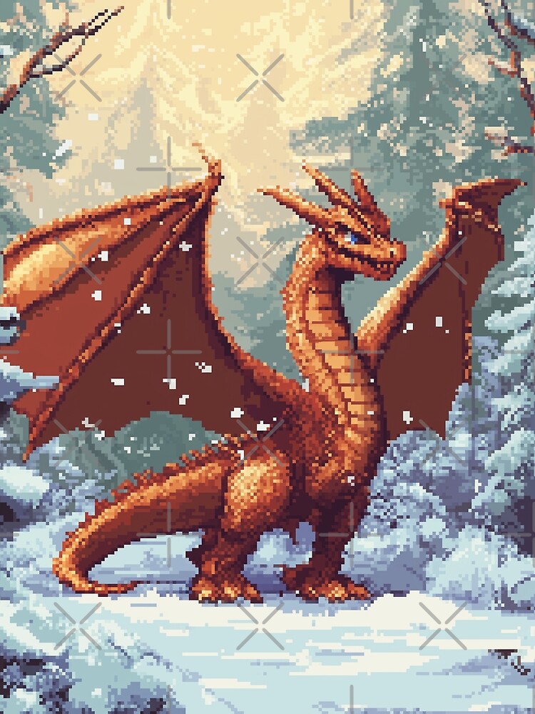 Thumbnail 3 of 3, Scarf, Dragon In 8bit designed and sold by Rtymer.
