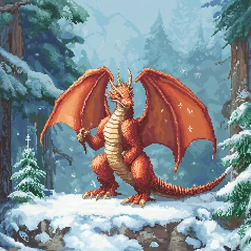 Artwork thumbnail, Dragon In 8bit by Rtymer