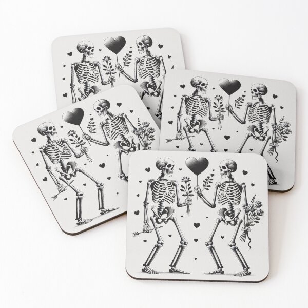 Item preview, Loving Skulls, Hearts, Flowers, Pale Background, Big pattern designed and sold by GaborSkeleton.