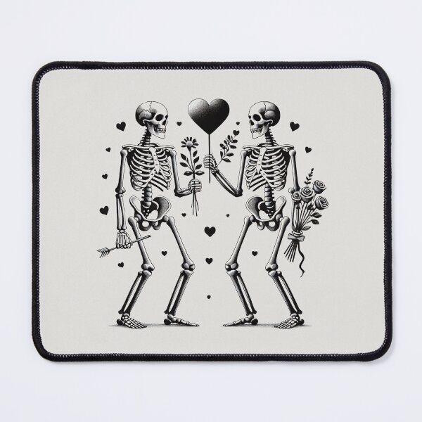 Item preview, Loving Skulls, Hearts, Flowers, Pale Background, Big pattern designed and sold by GaborSkeleton.