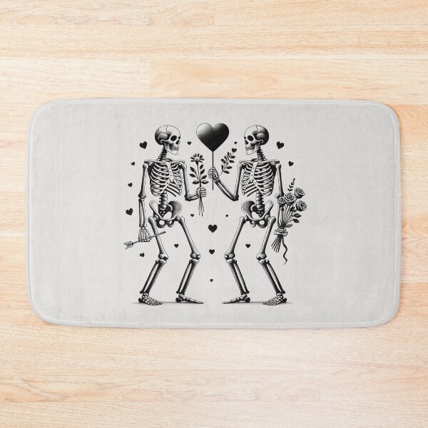 Item preview, Loving Skulls, Hearts, Flowers, Pale Background, Big pattern designed and sold by GaborSkeleton.