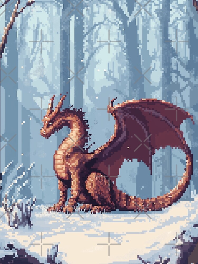 Thumbnail 3 of 3, Scarf, Dragon In 8bit designed and sold by Rtymer.