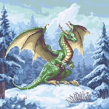 Artwork thumbnail, Dragon In 8bit by Rtymer