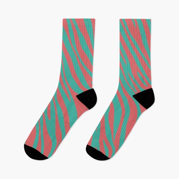 Item preview, Bold Coral and Mint Abstract Zebra Stripes designed and sold by mozizy.