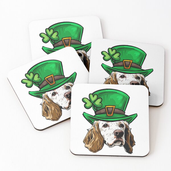 Item preview, Funny St Patricks Day English Setter Dog designed and sold by whyitsme.