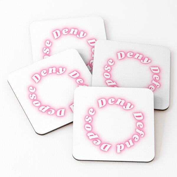 Item preview, Deny Defend Depose in neon hot pink typography designed and sold by KWZCreates.