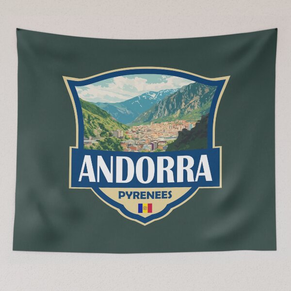 Item preview, Andorra Illustration Retro Badge designed and sold by KrisSidDesigns.