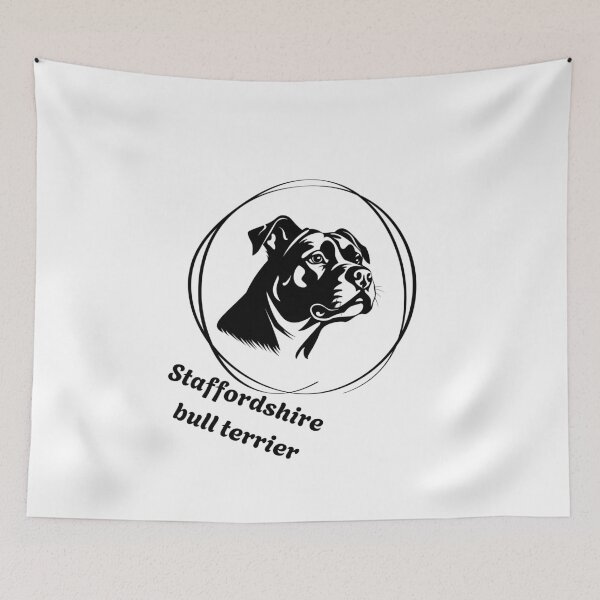 Item preview, Staffordshire Bull Terrier Head Silhouette – Custom Dog Art designed and sold by SimpleUla.