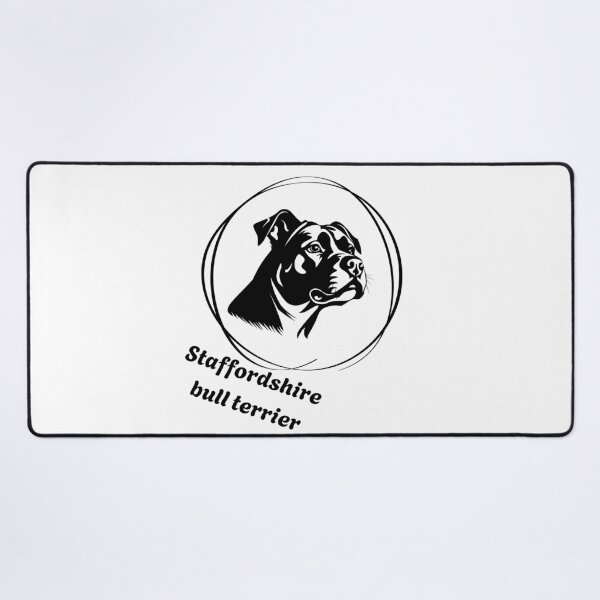Item preview, Silueta de cabeza de Staffordshire Bull Terrier: arte canino personalizado designed and sold by SimpleUla.