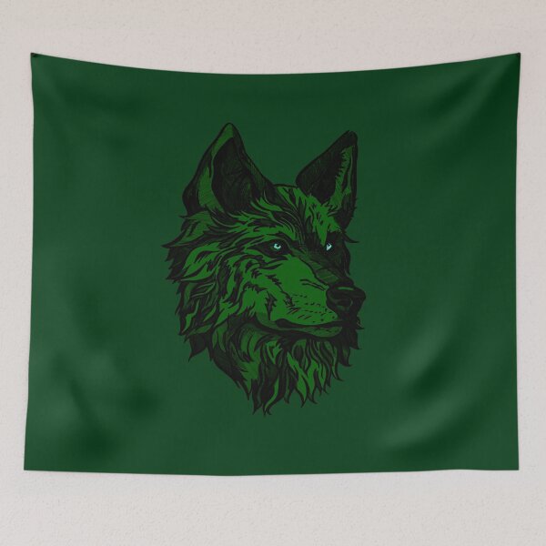 Item preview, Green wild wolf designed and sold by Maryart8.