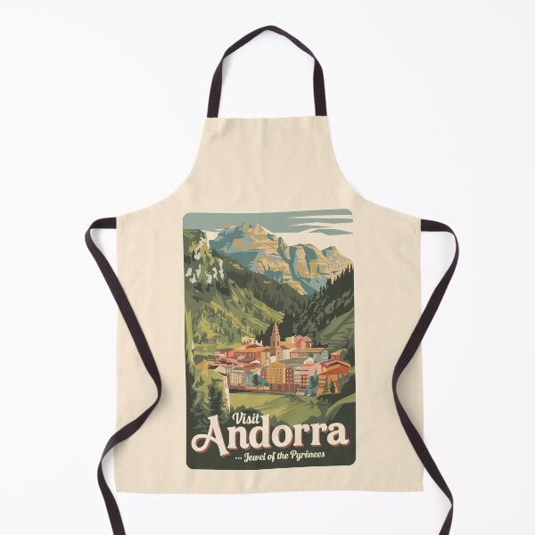 Item preview, Andorra Illustration Travel Art Vintage designed and sold by KrisSidDesigns.