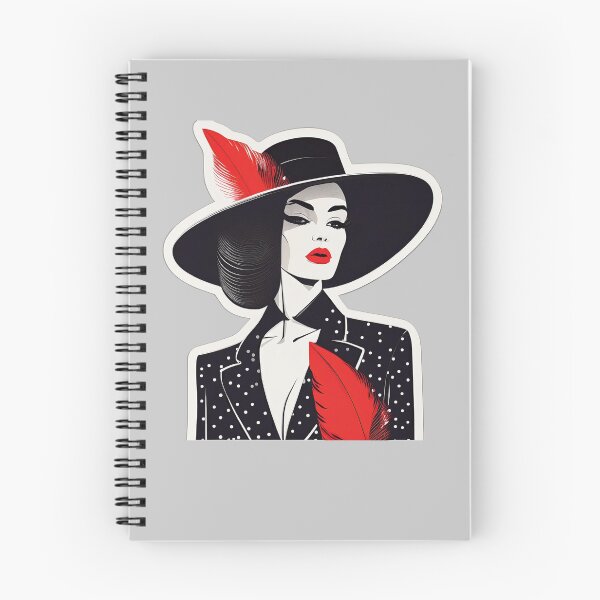 Item preview, Mujer Vouge con sombrero negro y lápiz labial rojo designed and sold by DropRomance.