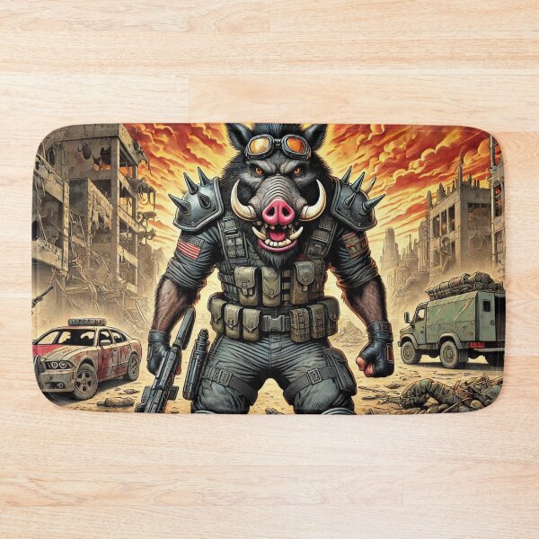 Item preview, Post-apocalyptic Warhog Warrior designed and sold by RobDaHoody.
