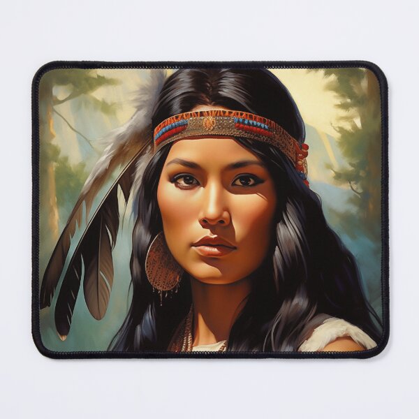 Item preview, Native American Woman Portrait designed and sold by PetsArt.