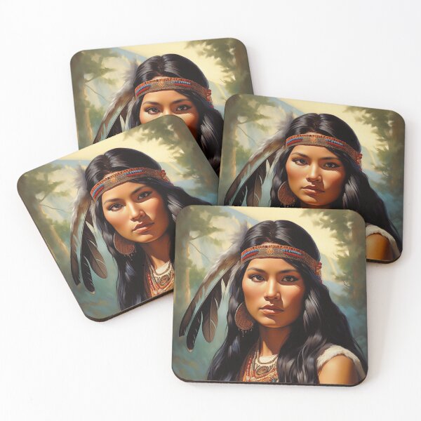 Item preview, Native American Woman Portrait designed and sold by PetsArt.