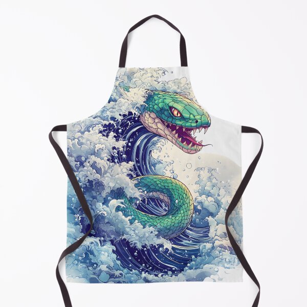 Item preview, Anime-Style Serpent Rising – Japanese Great Wave-Inspired Snake Art designed and sold by AnnDesignStudio.