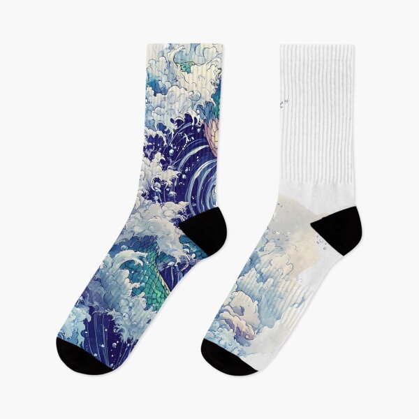 Item preview, Anime-Style Serpent Rising – Japanese Great Wave-Inspired Snake Art designed and sold by AnnDesignStudio.