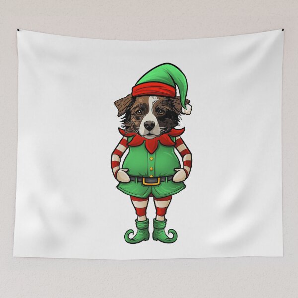 Item preview, Funny Christmas Elf Miniature American Shepherd Dog designed and sold by whyitsme.