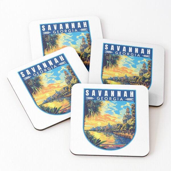 Item preview, Savannah in Georgia USA Vintage Travel Art Emblem designed and sold by MaateoDesign.