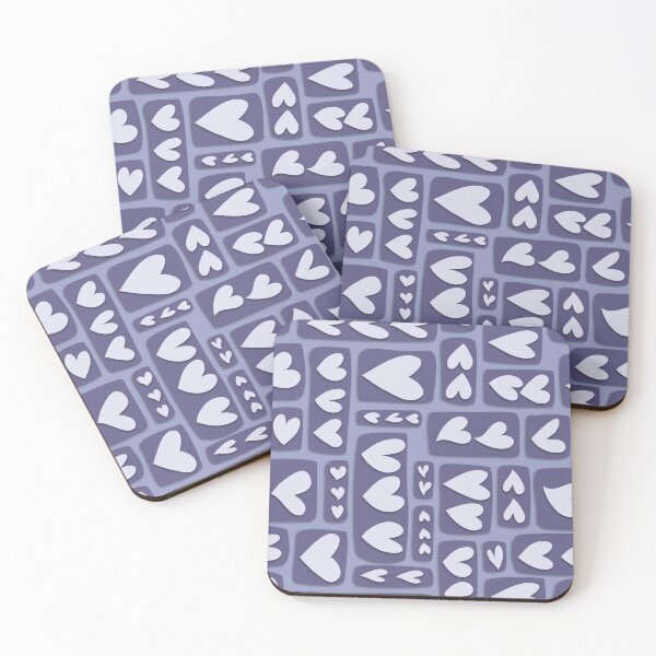 Item preview, Cool blue Hearts on tiles designed and sold by MistyLakeArt.