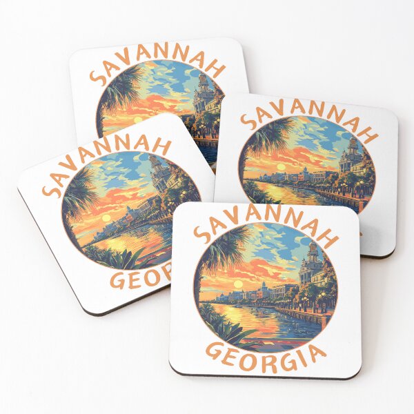 Item preview, Savannah in Georgia USA Vintage Travel Art Emblem designed and sold by MaateoDesign.