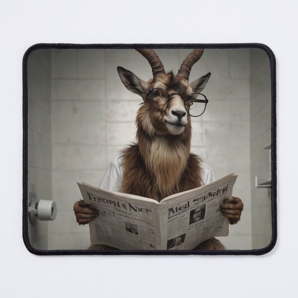Item preview, Funny Antelope Reading Newspaper Bathroom Art designed and sold by vk09.