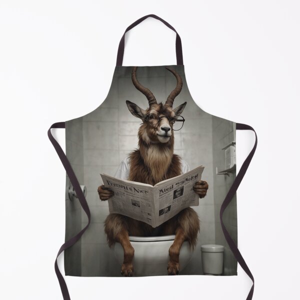 Item preview, Funny Antelope Reading Newspaper Bathroom Art designed and sold by vk09.