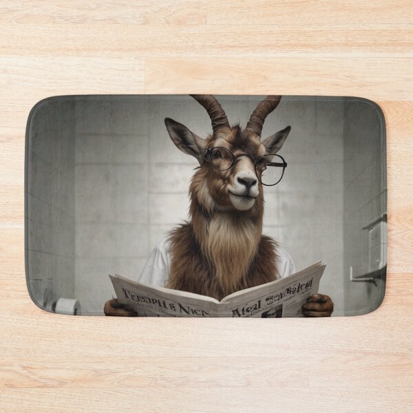 Item preview, Funny Antelope Reading Newspaper Bathroom Art designed and sold by vk09.