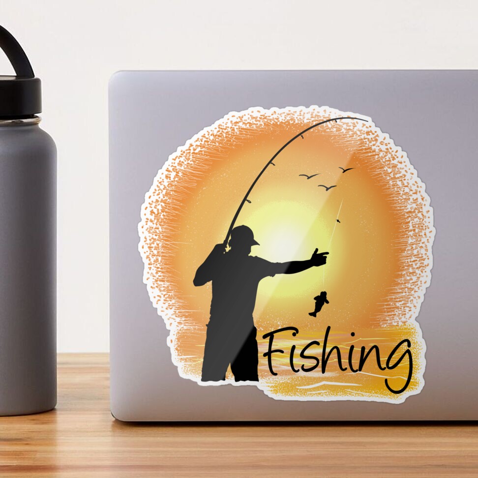 Fishing Sticker by Sibo Miller