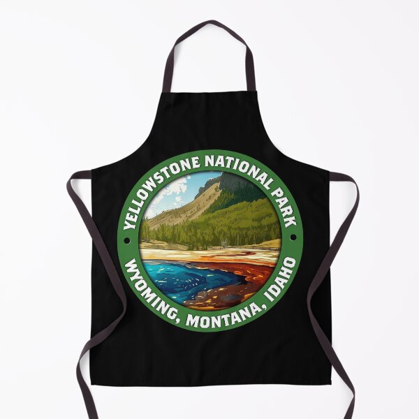 Item preview, Yellowstone National Park Geothermal Pools & Peaks Badge designed and sold by Stylish Grapefruit Familia.