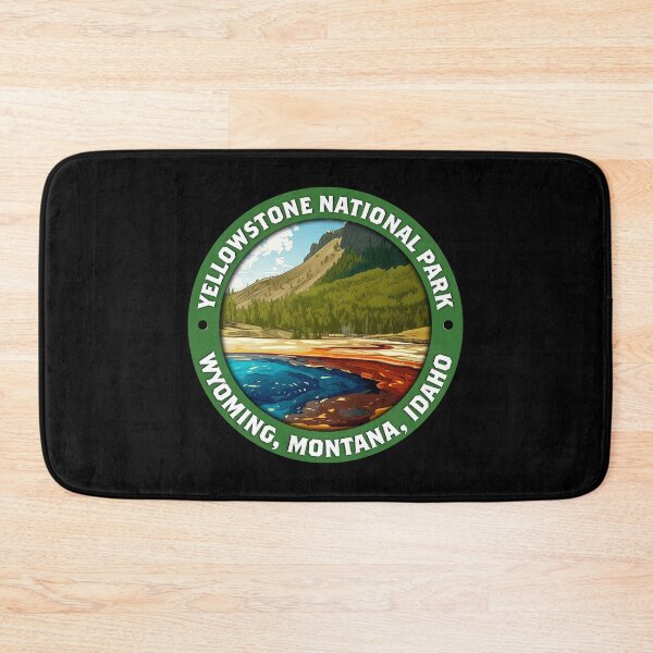 Item preview, Yellowstone National Park Geothermal Pools & Peaks Badge designed and sold by Stylish Grapefruit Familia.
