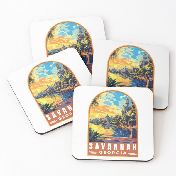 Item preview, Savannah in Georgia USA Vintage Travel Art Landscape designed and sold by MaateoDesign.