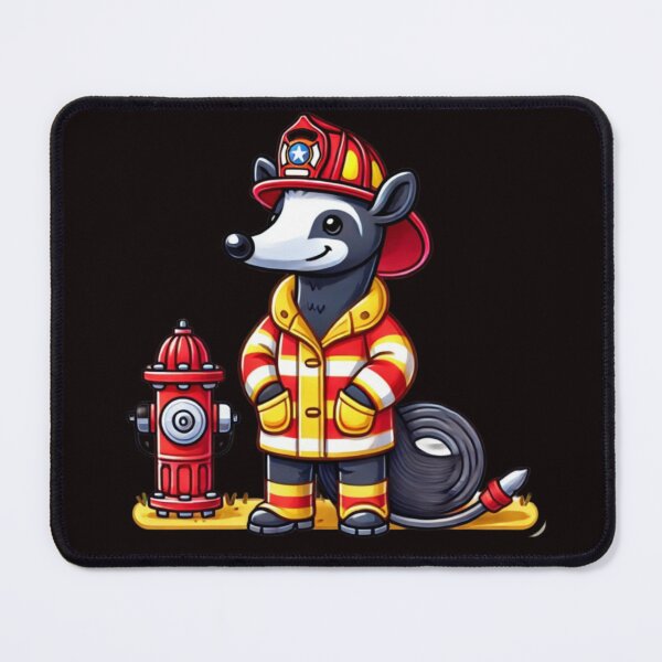 Item preview, Cute anteater firefighter at the fire hydrant designed and sold by DamioPolArt.