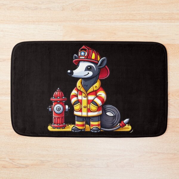 Item preview, Cute anteater firefighter at the fire hydrant designed and sold by DamioPolArt.