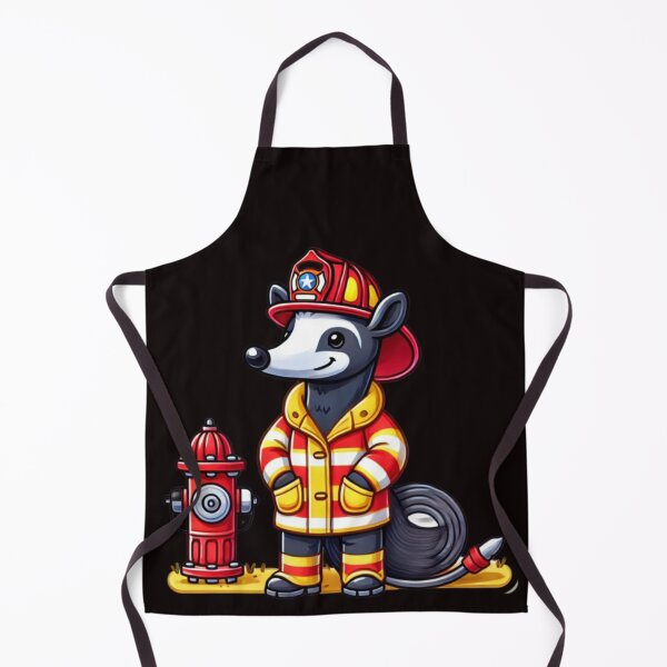 Item preview, Cute anteater firefighter at the fire hydrant designed and sold by DamioPolArt.