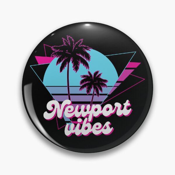 Item preview, Retro Newport Vibes Design with Palm Trees and Geometric Sunset designed and sold by Retro Travel Design.