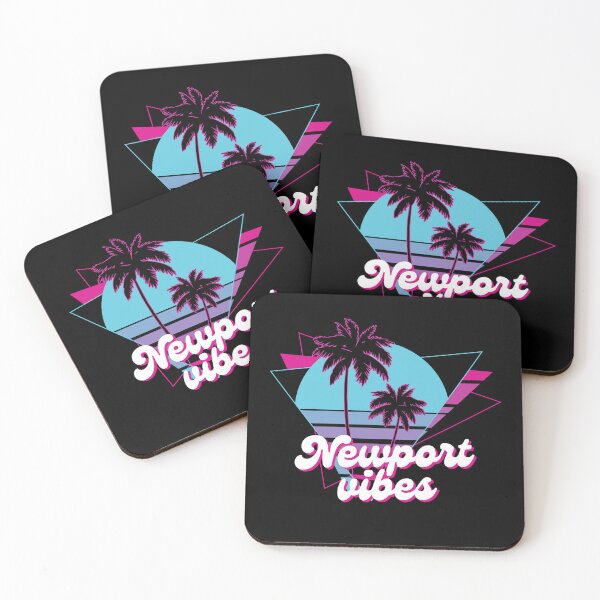 Item preview, Retro Newport Vibes Design with Palm Trees and Geometric Sunset designed and sold by Retro Travel Design.