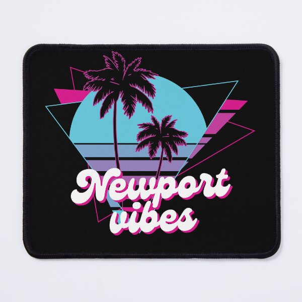 Item preview, Retro Newport Vibes Design with Palm Trees and Geometric Sunset designed and sold by Retro Travel Design.