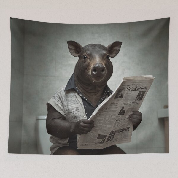 Item preview, Funny Tapir Reading a Newspaper designed and sold by vk09.