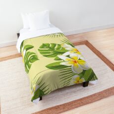 Tropical Bouquet. Plumeria Comforter